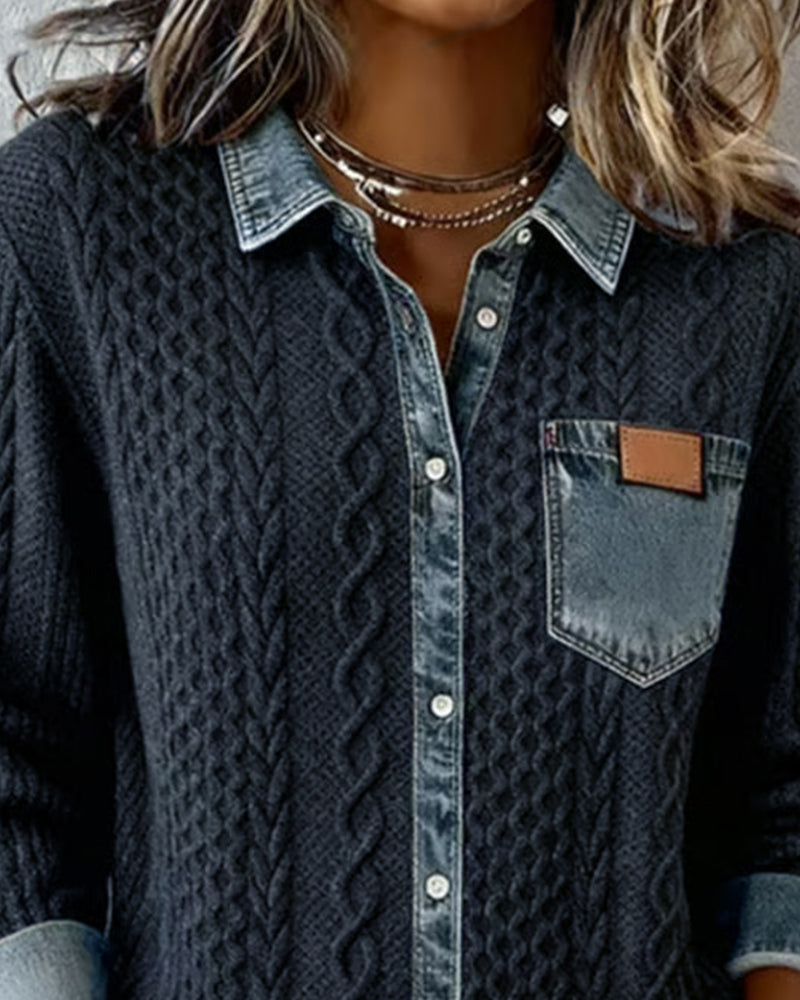 DELACROIX | Chemise Maille Torsadée pour Femme Claire
