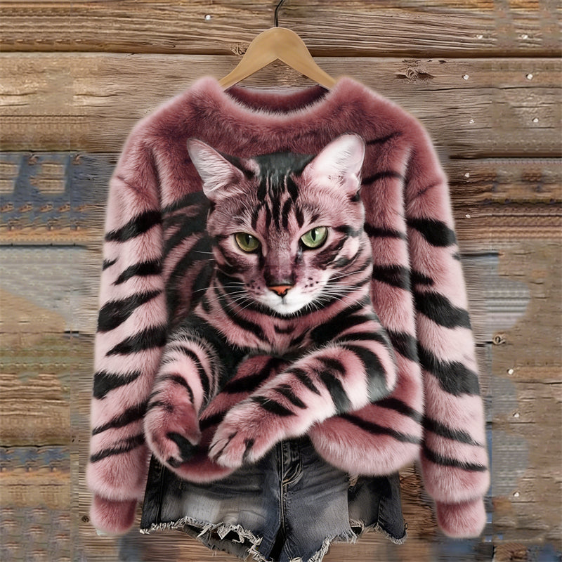 Marie™ | Pull doux motif chat élégant