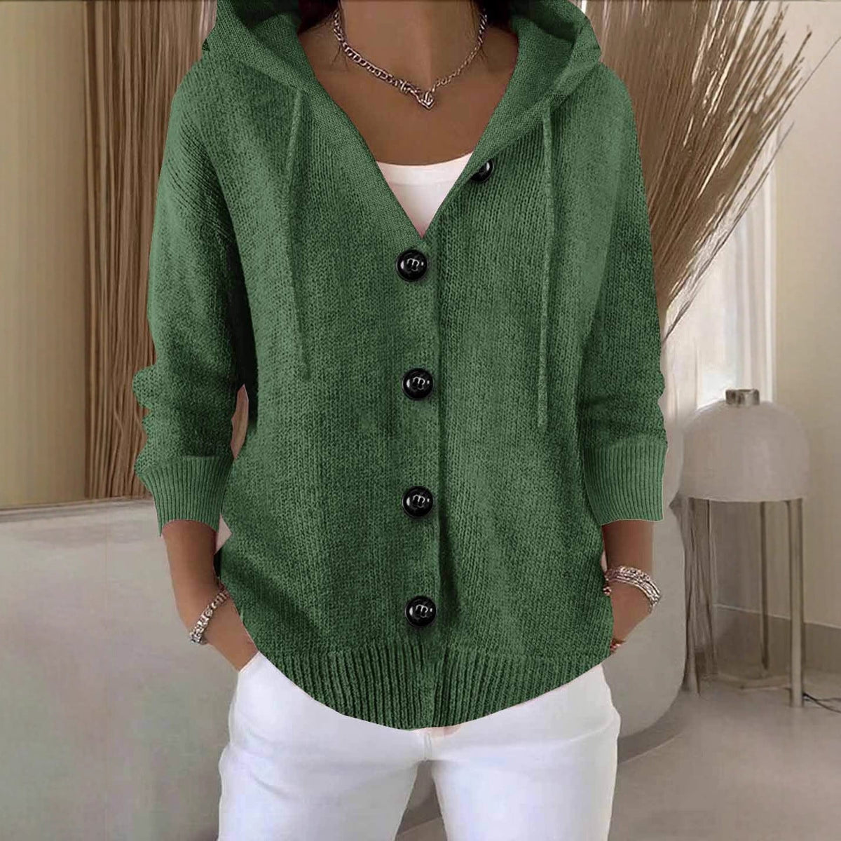 Victoire | Cardigan Ample à Capuche et Boutons