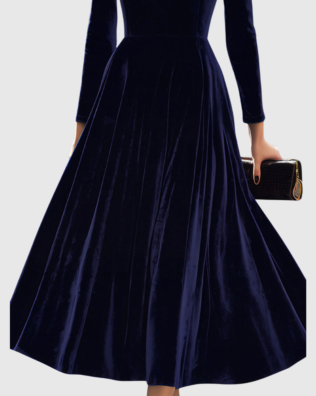 Sibella | Women's Navy Long-Sleeve Midi Dress