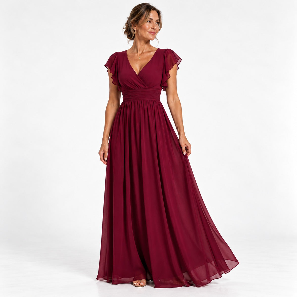 Robe Longue en Mousseline Dos Nu