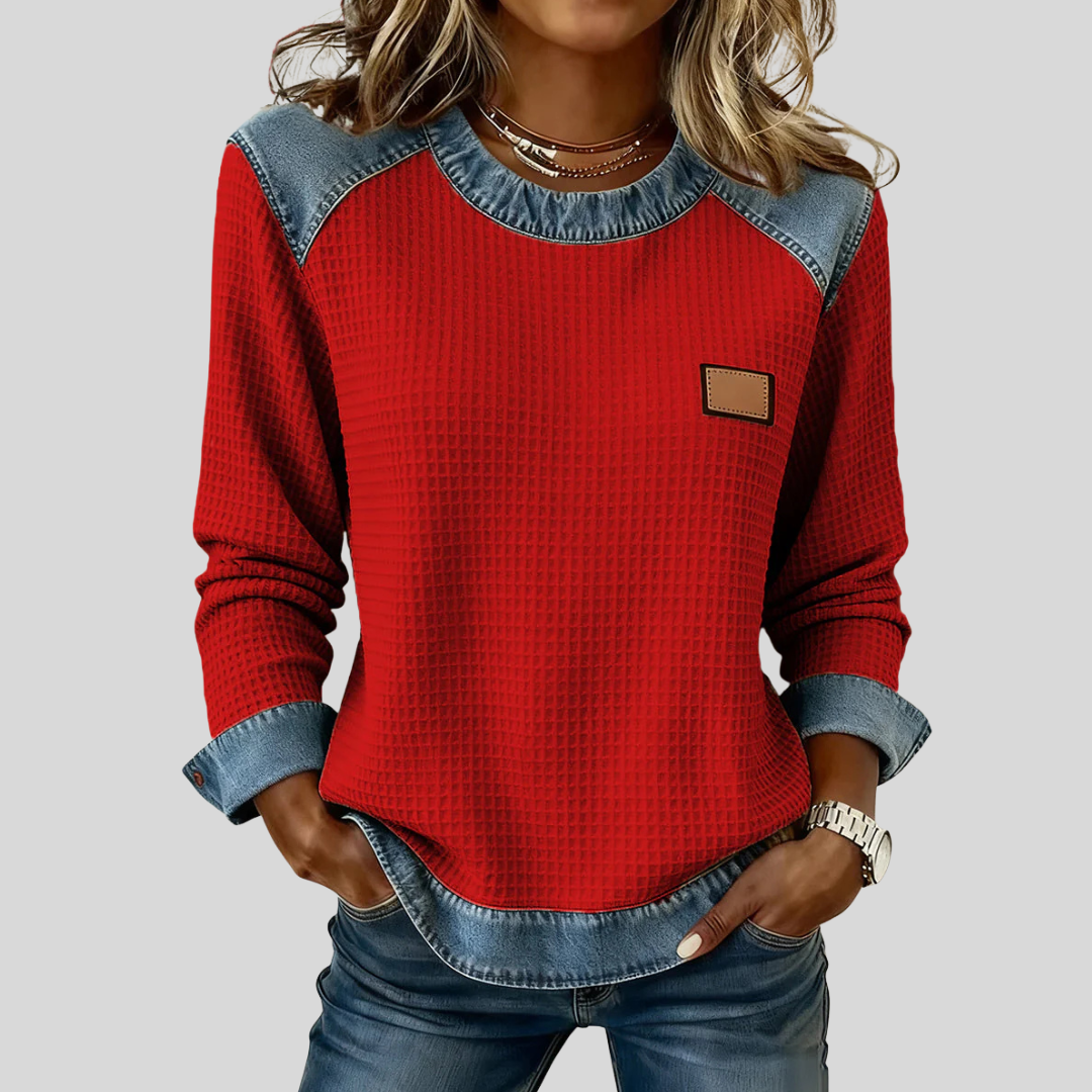 DELACROIX | Sweat Gaufré Effet Denim pour Femme Amélie