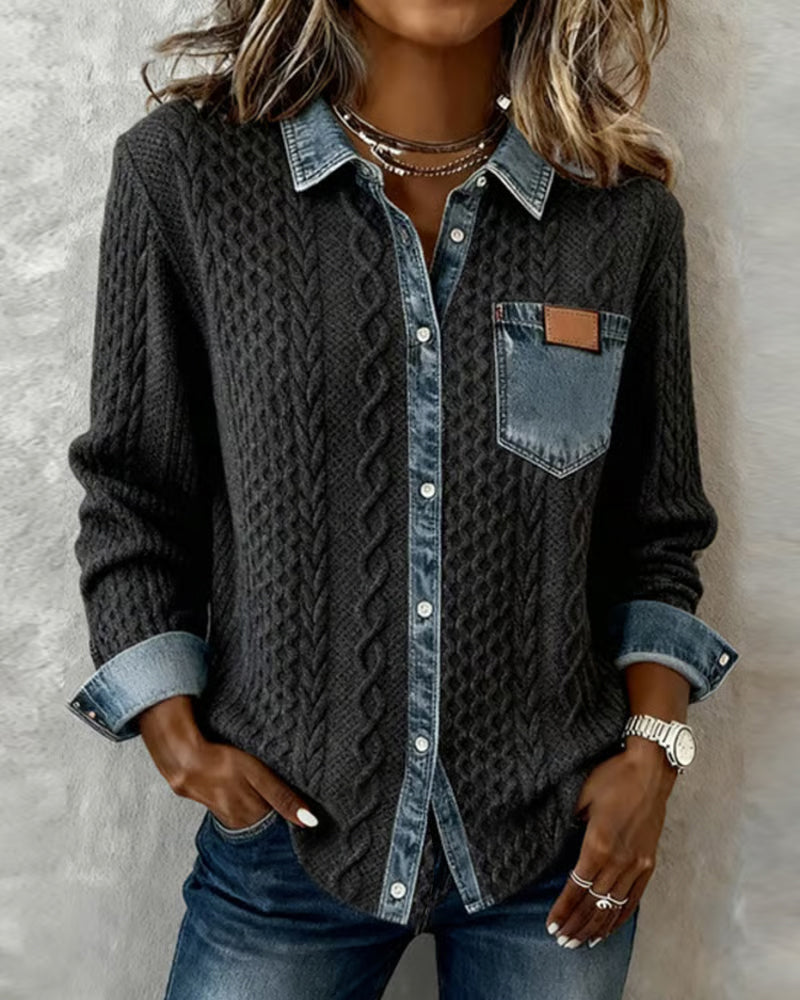 DELACROIX | Chemise Maille Torsadée pour Femme Claire