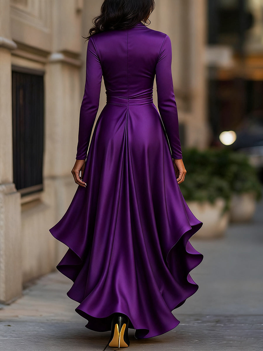 Mathilde™ — Robe portefeuille satinée élégance intemporelle