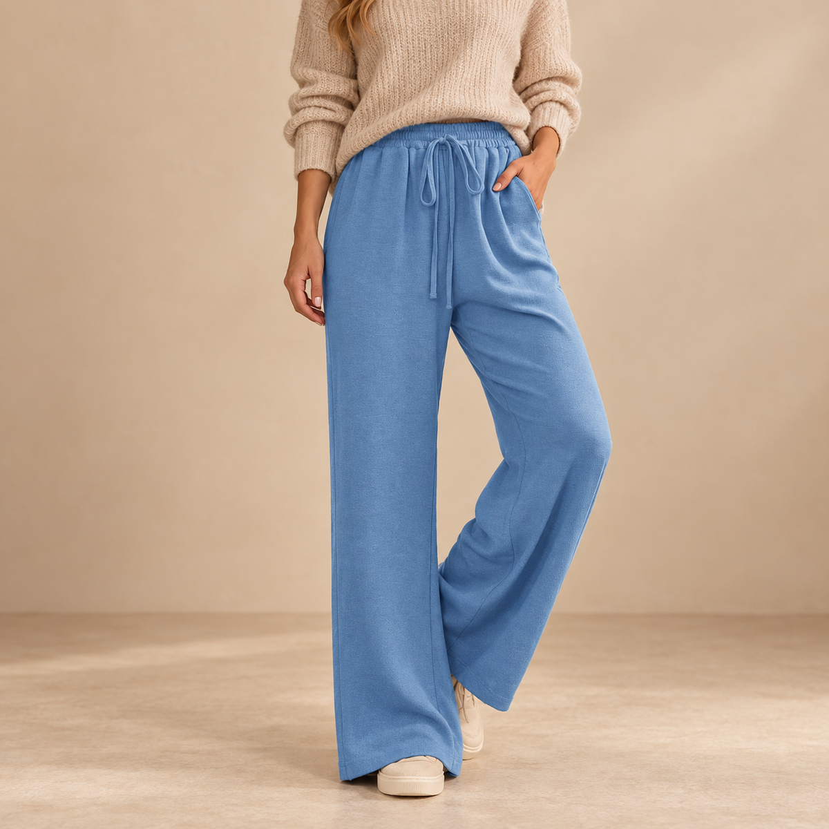 Maélorie | Pantalon Large Élégant à Taille Haute FISHA
