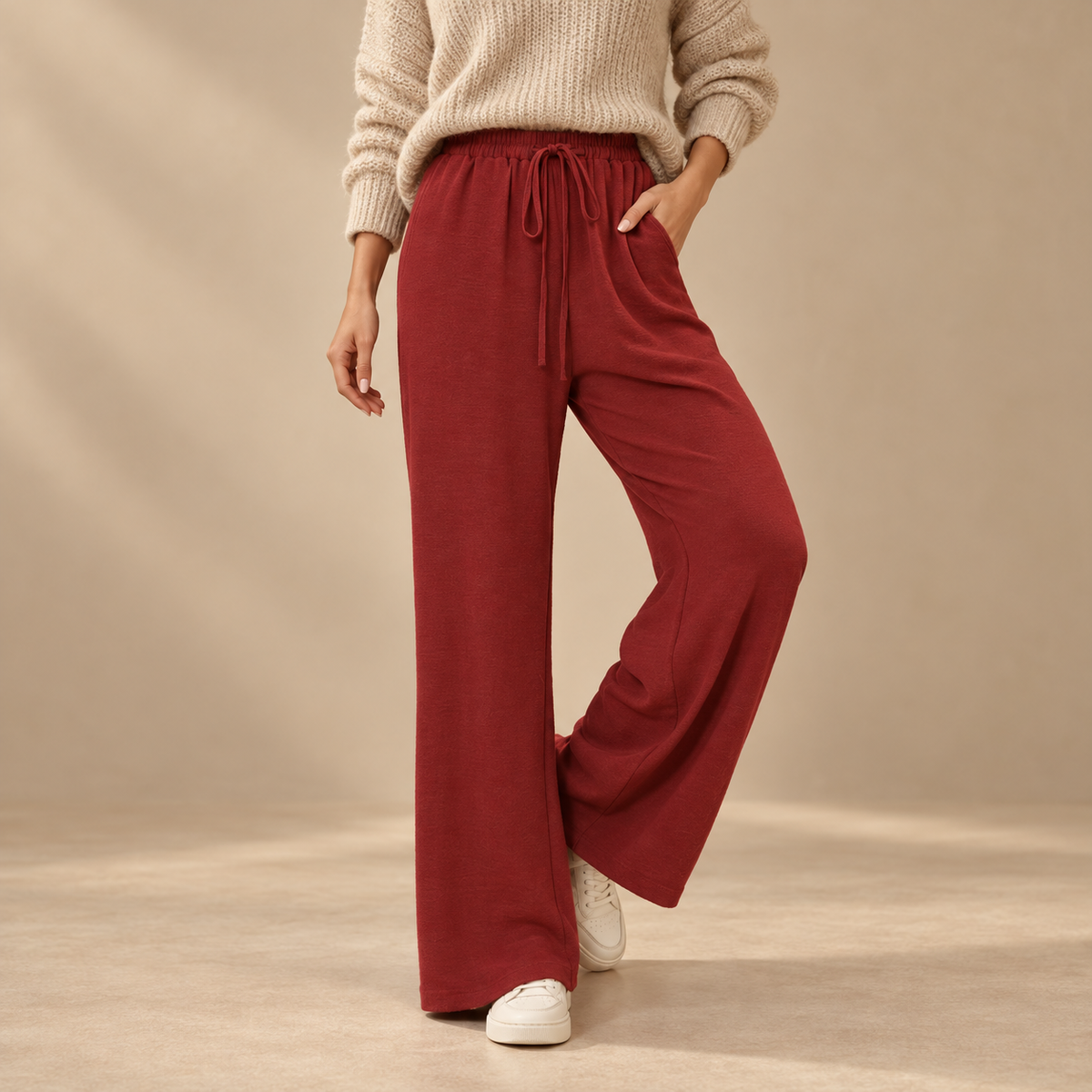 Maélorie | Pantalon Large Élégant à Taille Haute FISHA
