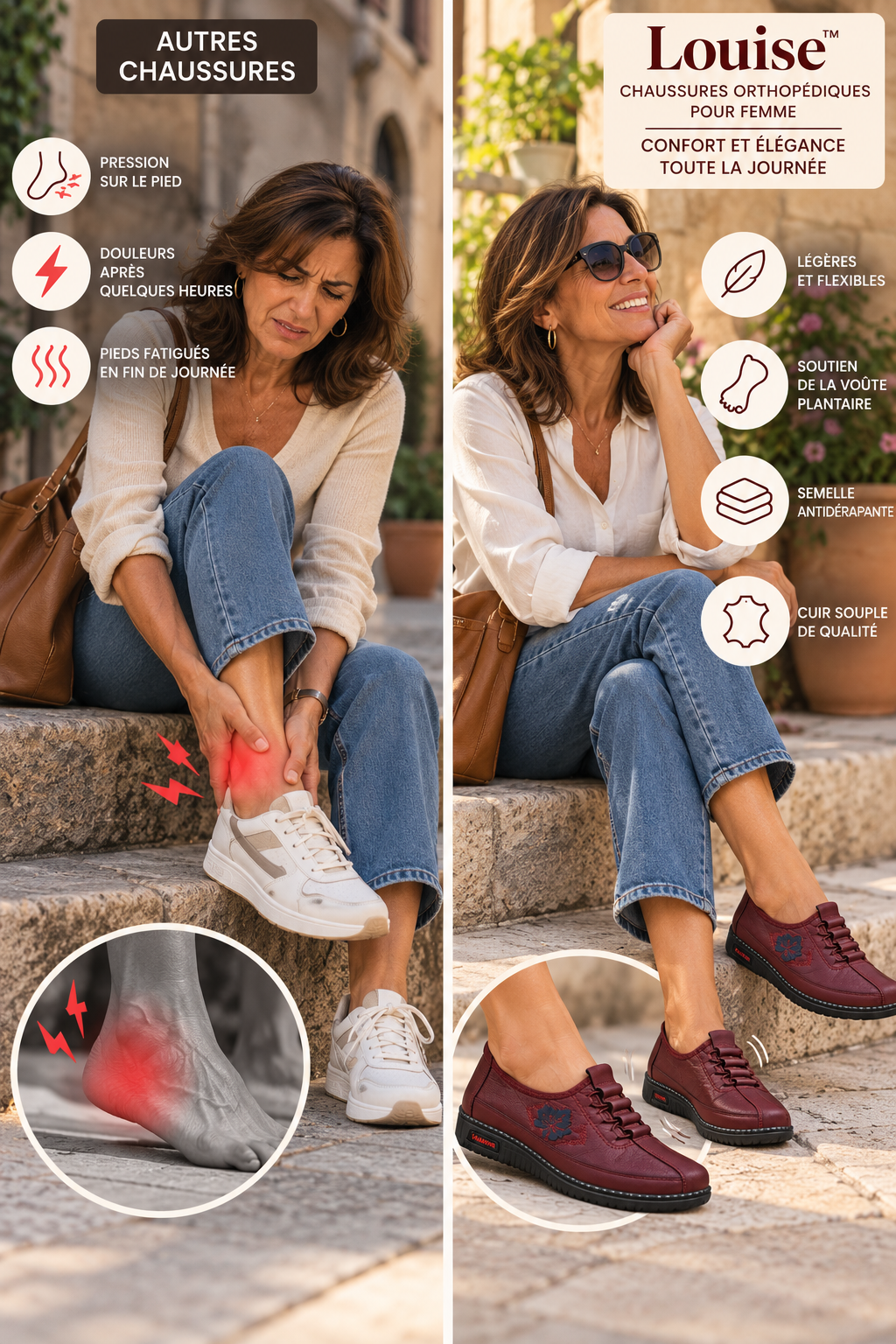 Louise™ | Chaussures orthopédiques en cuir premium