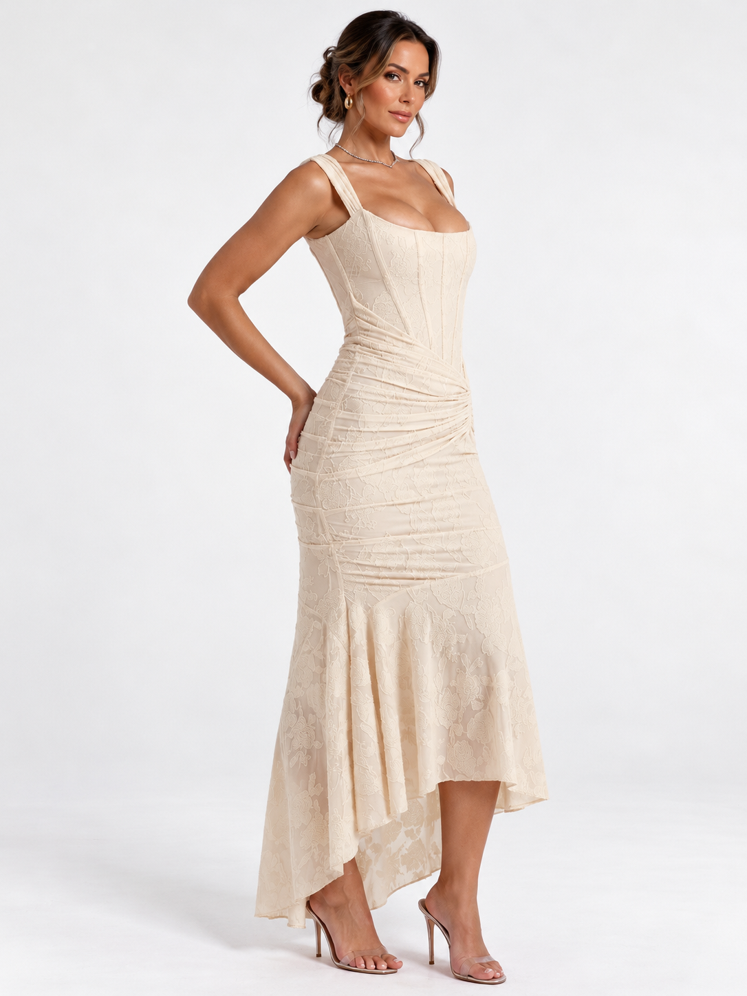 Sarah | Robe Longue Fleurie Corsetée