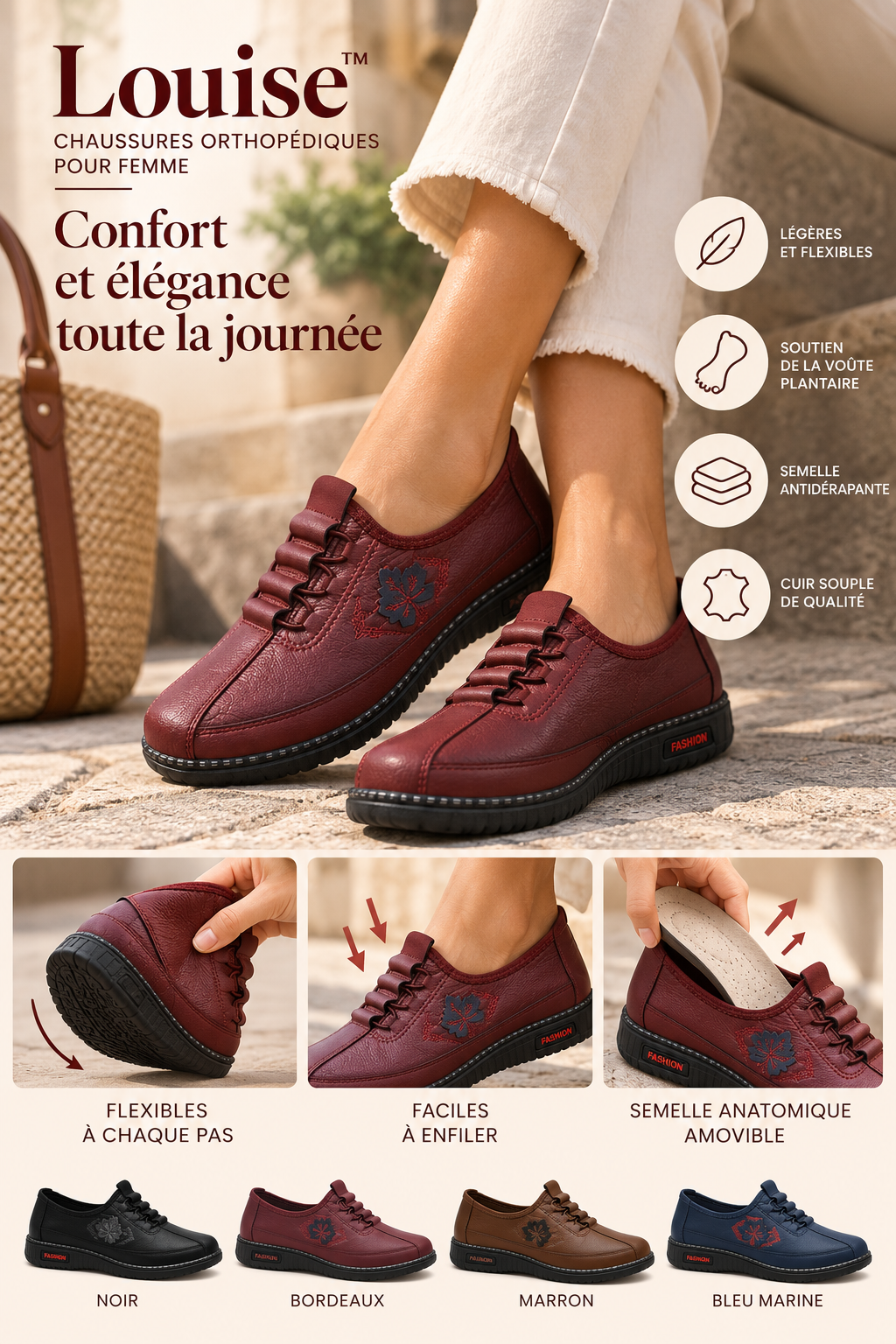 Louise™ | Chaussures orthopédiques en cuir premium