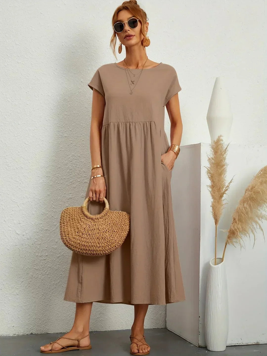 Gabrielle™ - Robe midi fluide élégance intemporelle
