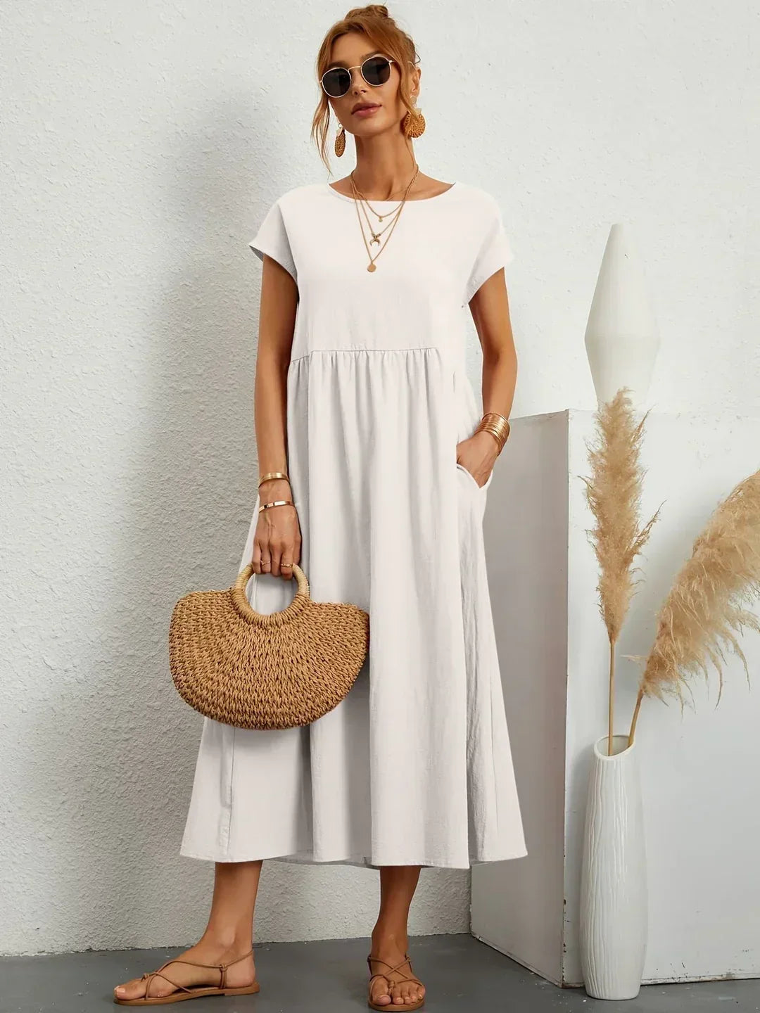 Gabrielle™ — Robe midi fluide élégance intemporelle