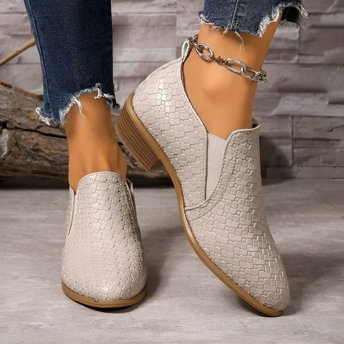 Élodie | Chaussures Oxford Élégantes en Cuir Tressé
