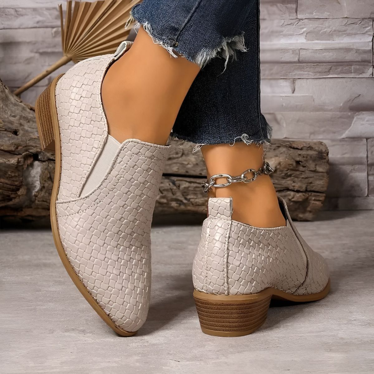 Élodie | Chaussures Oxford Élégantes en Cuir Tressé