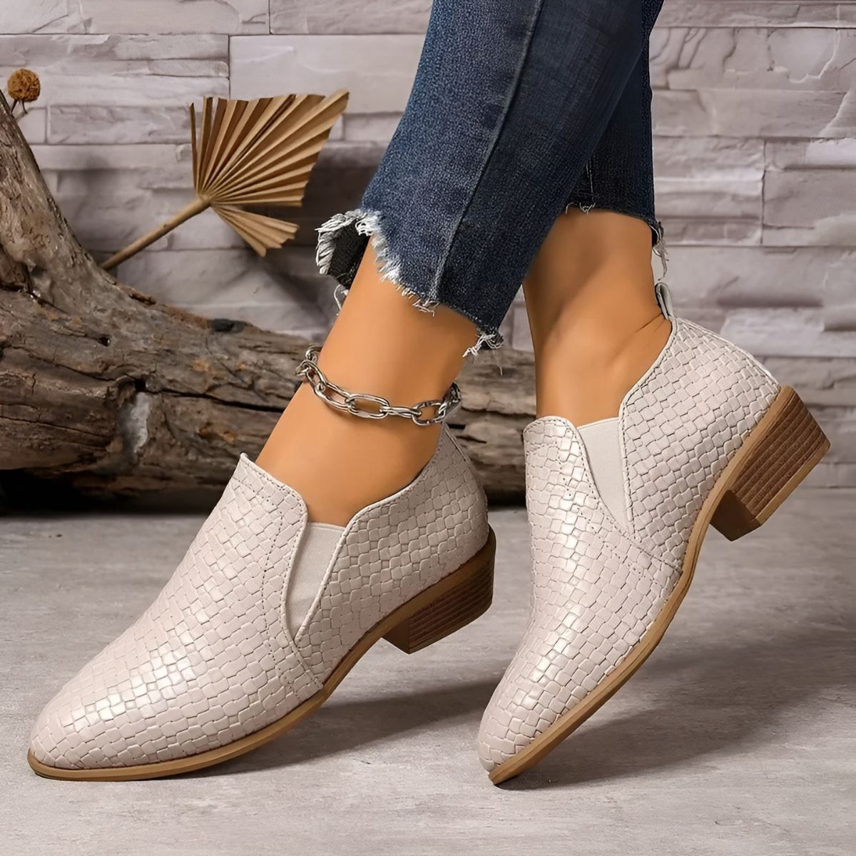 Élodie | Chaussures Oxford Élégantes en Cuir Tressé