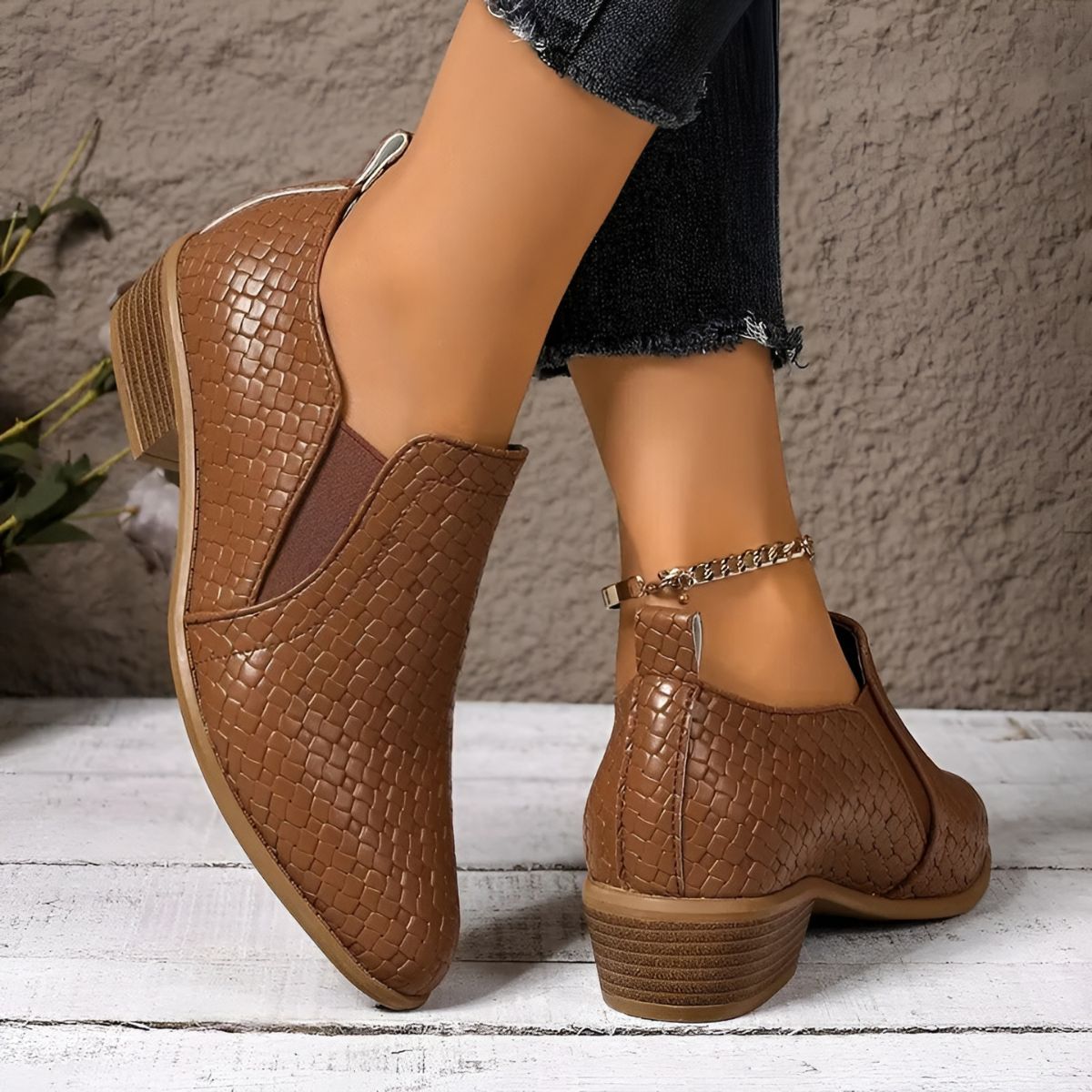 Élodie | Chaussures Oxford Élégantes en Cuir Tressé