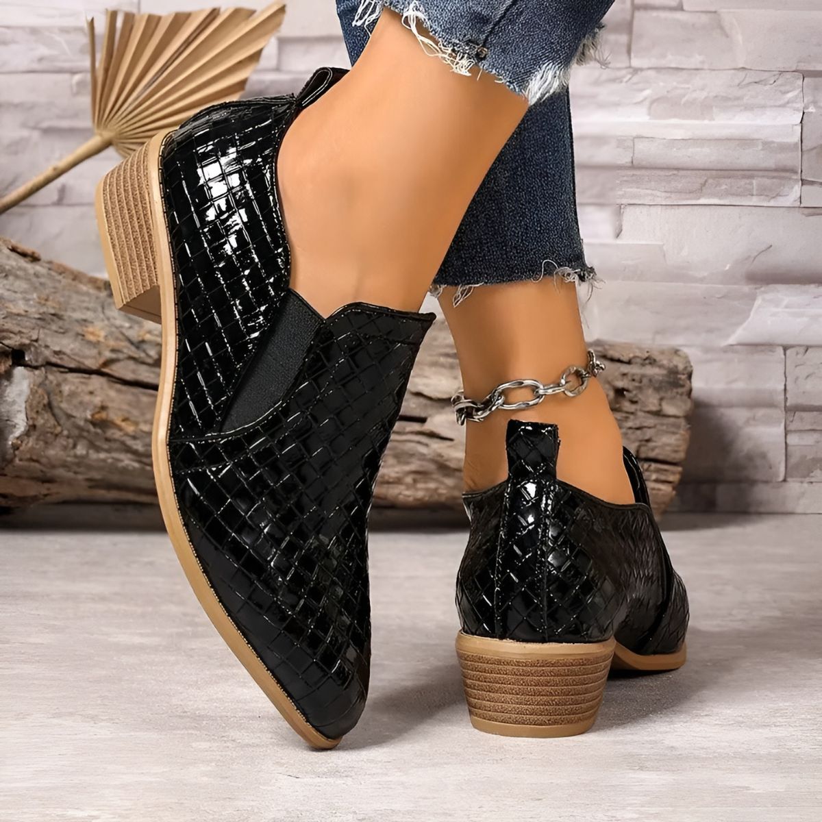 Élodie | Chaussures Oxford Élégantes en Cuir Tressé