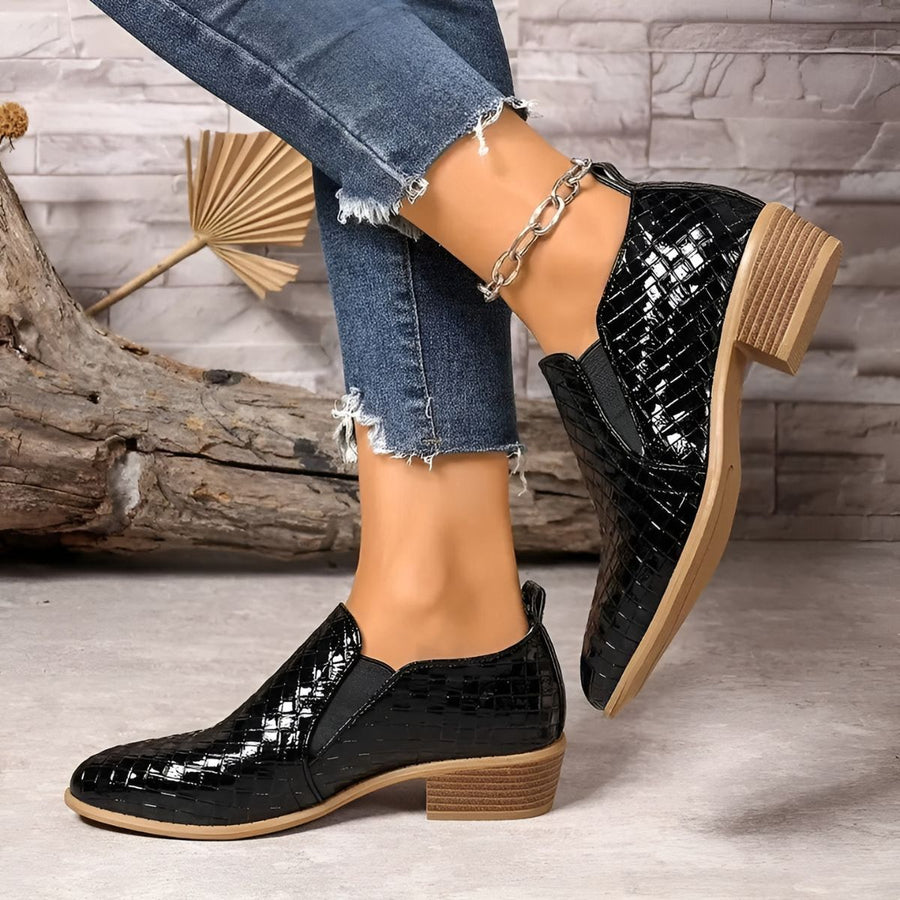 Élodie | Chaussures Oxford Élégantes en Cuir Tressé