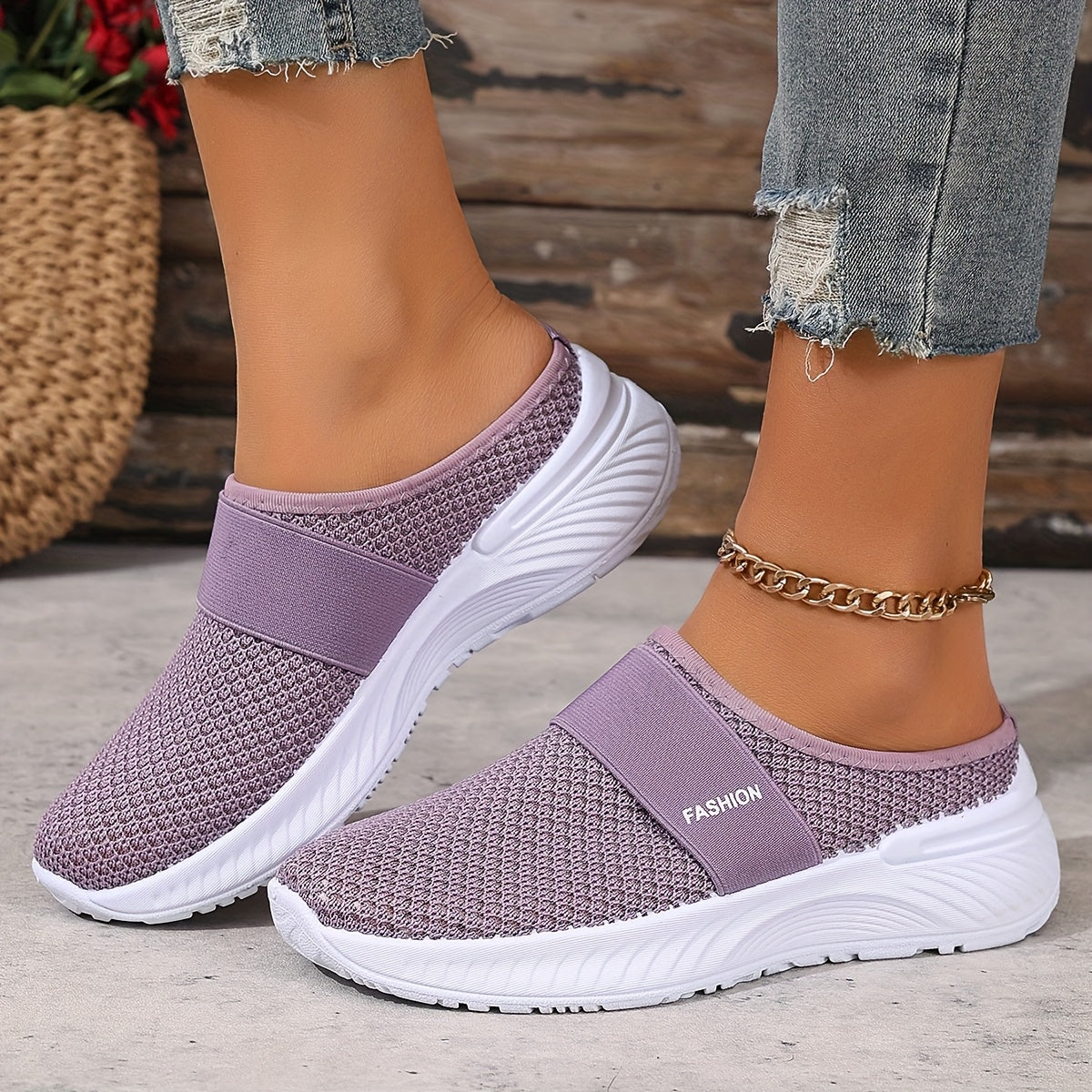 Baskets Mules Mesh Respirant Nicole