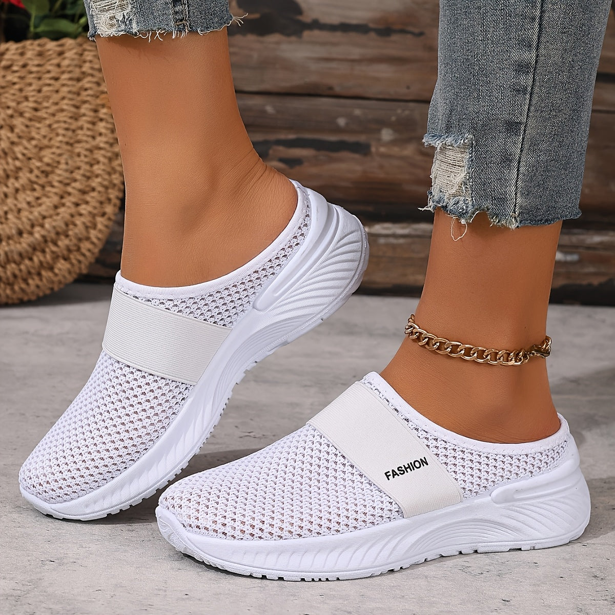 Baskets Mules Mesh Respirant Nicole