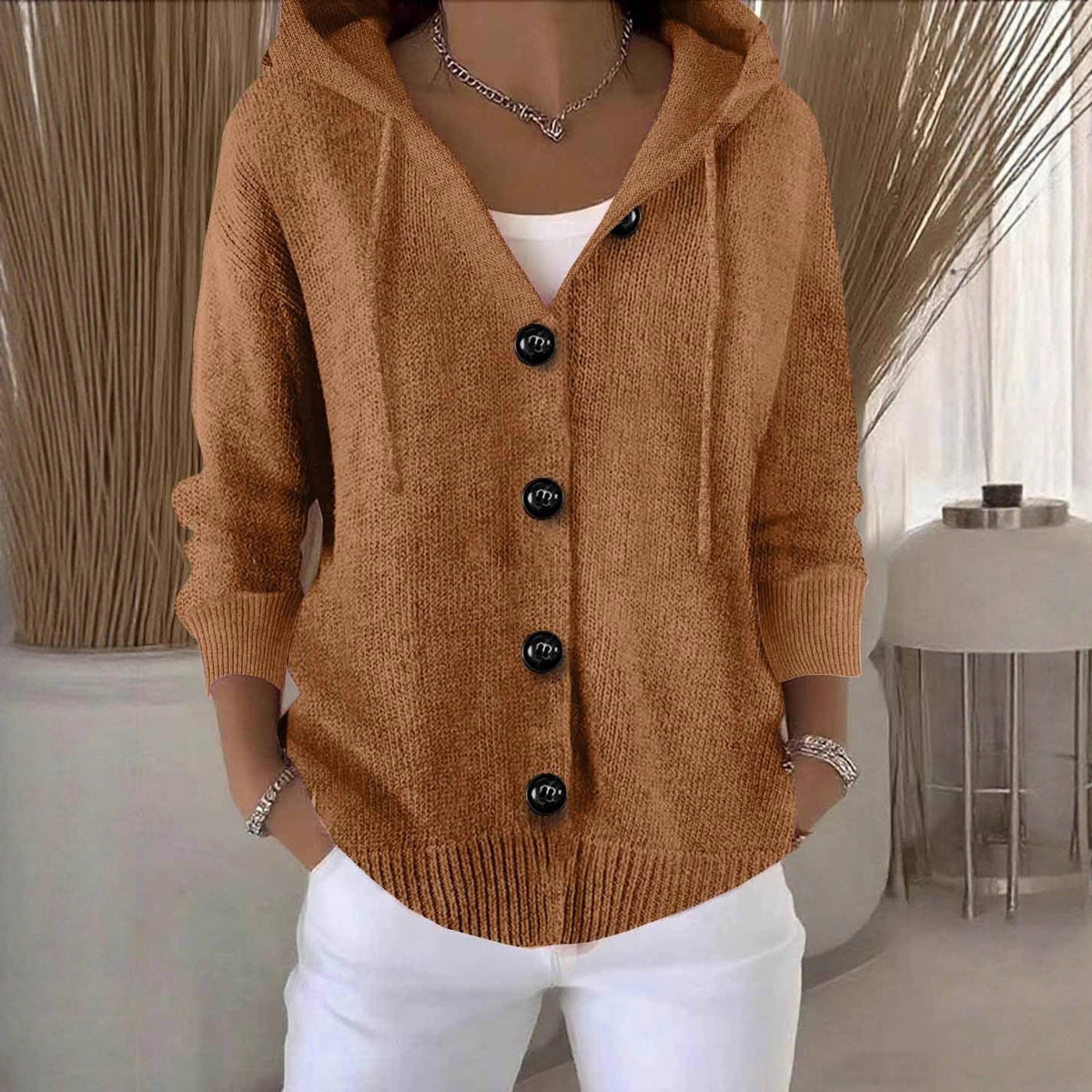 Victoire | Cardigan Ample à Capuche et Boutons