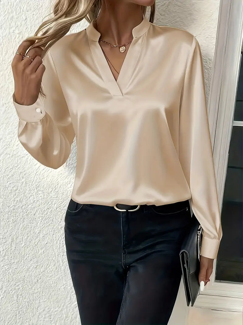 Claudine™ – Blouse satinée élégante intemporelle raffinée