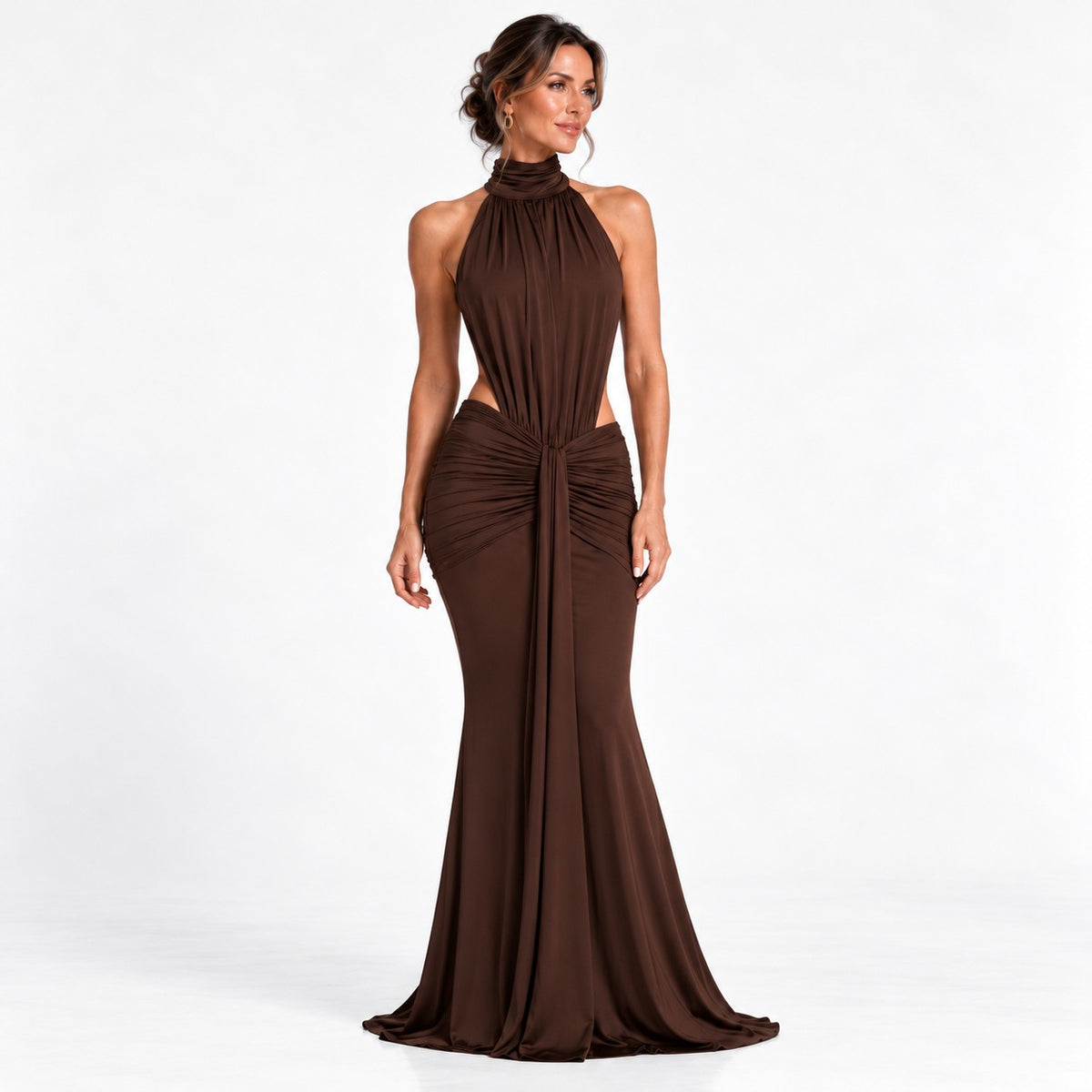 Rowena | Robe Longue Moulante à Col Licou