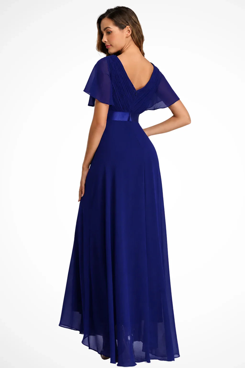 Felicity | Robe Longue Col V à Manches Volantées
