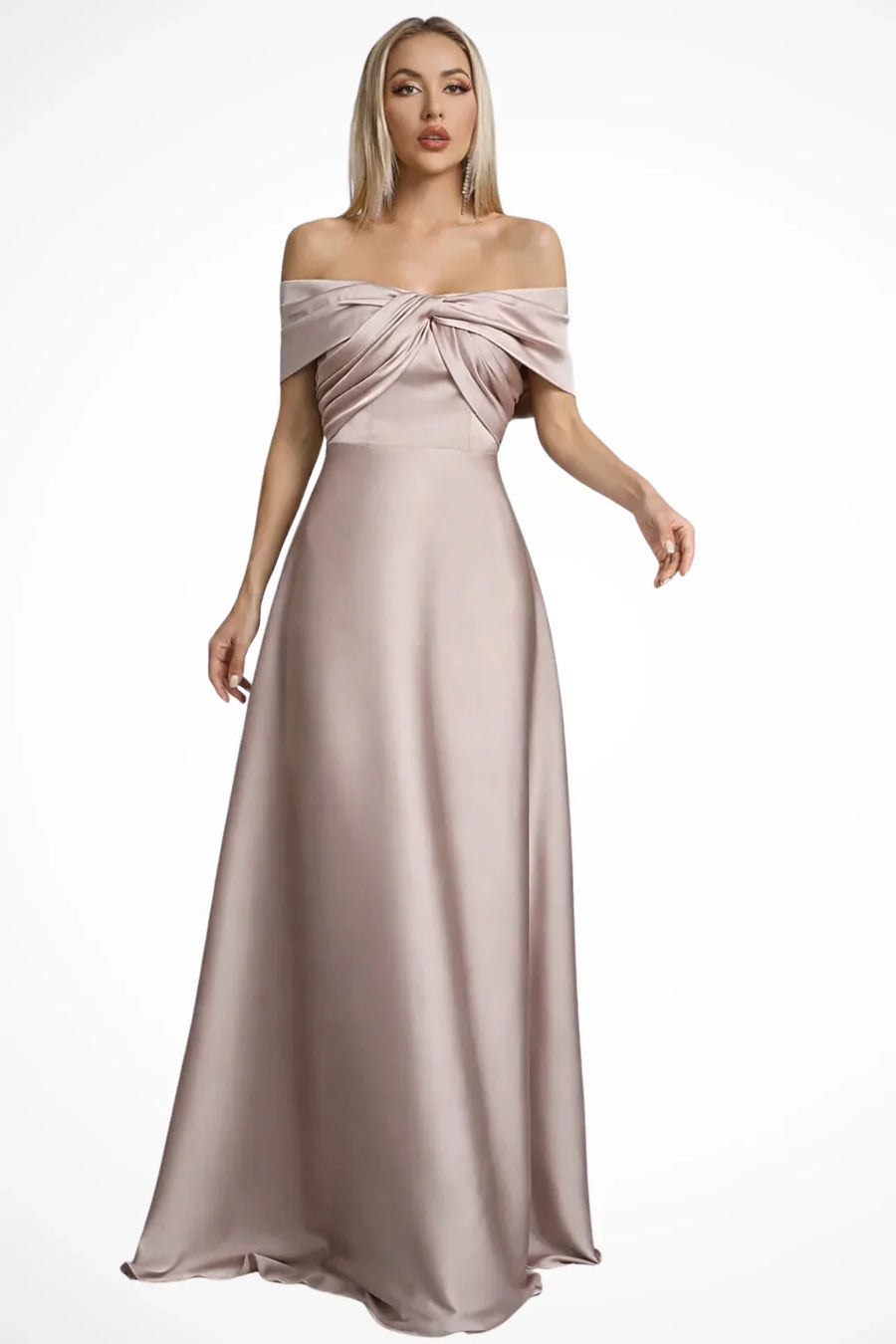 Iona | Robe Longue Plissée Épaules Dénudées