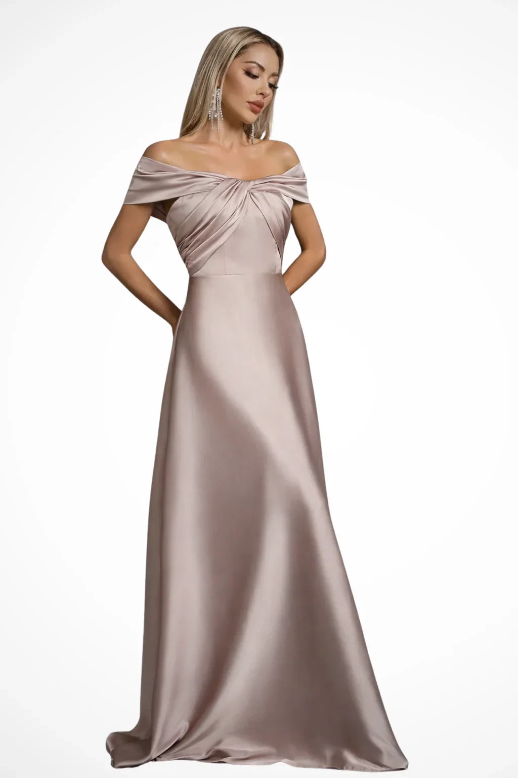 Iona | Robe Longue Plissée Épaules Dénudées