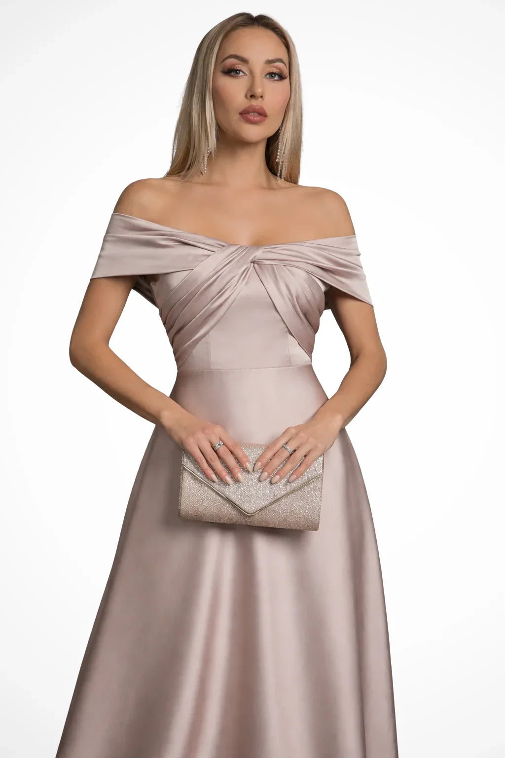 Iona | Robe Longue Plissée Épaules Dénudées