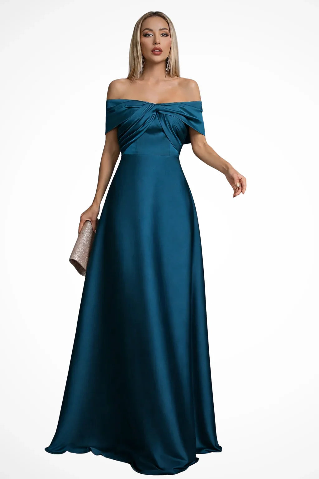 Iona | Robe Longue Plissée Épaules Dénudées