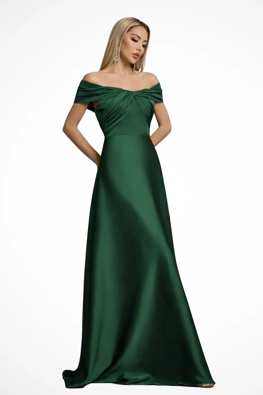 Iona | Robe Longue Plissée Épaules Dénudées