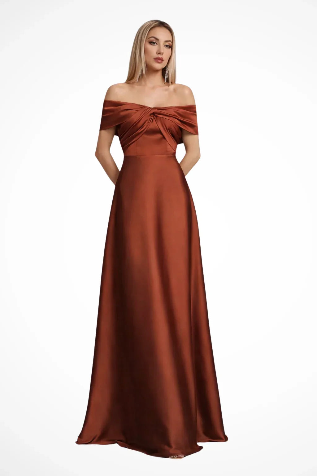 Iona | Robe Longue Plissée Épaules Dénudées