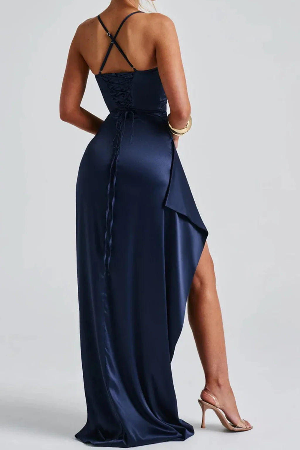Jessica | Robe Longue Froncée à Fente