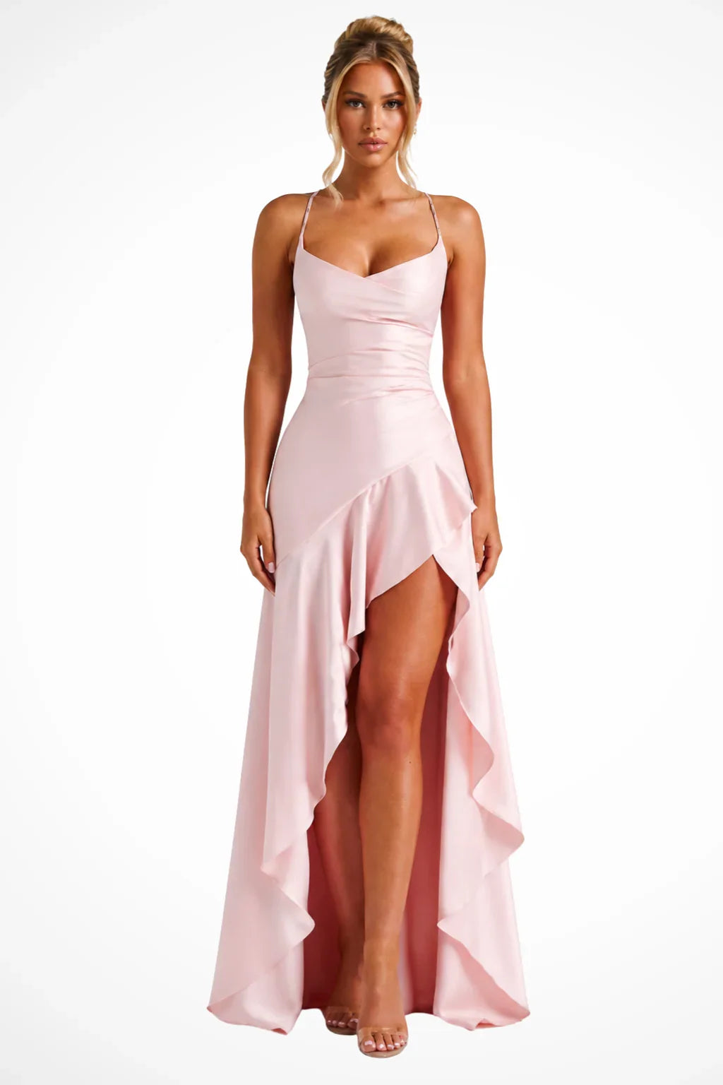 Polly | Robe Maxi Col Drapé à Bretelles