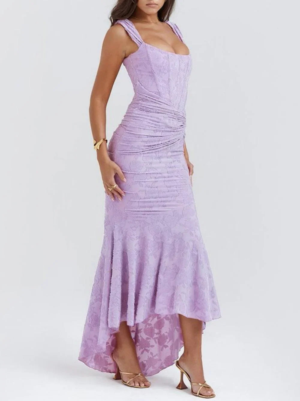 Sarah | Robe Longue Fleurie Corsetée