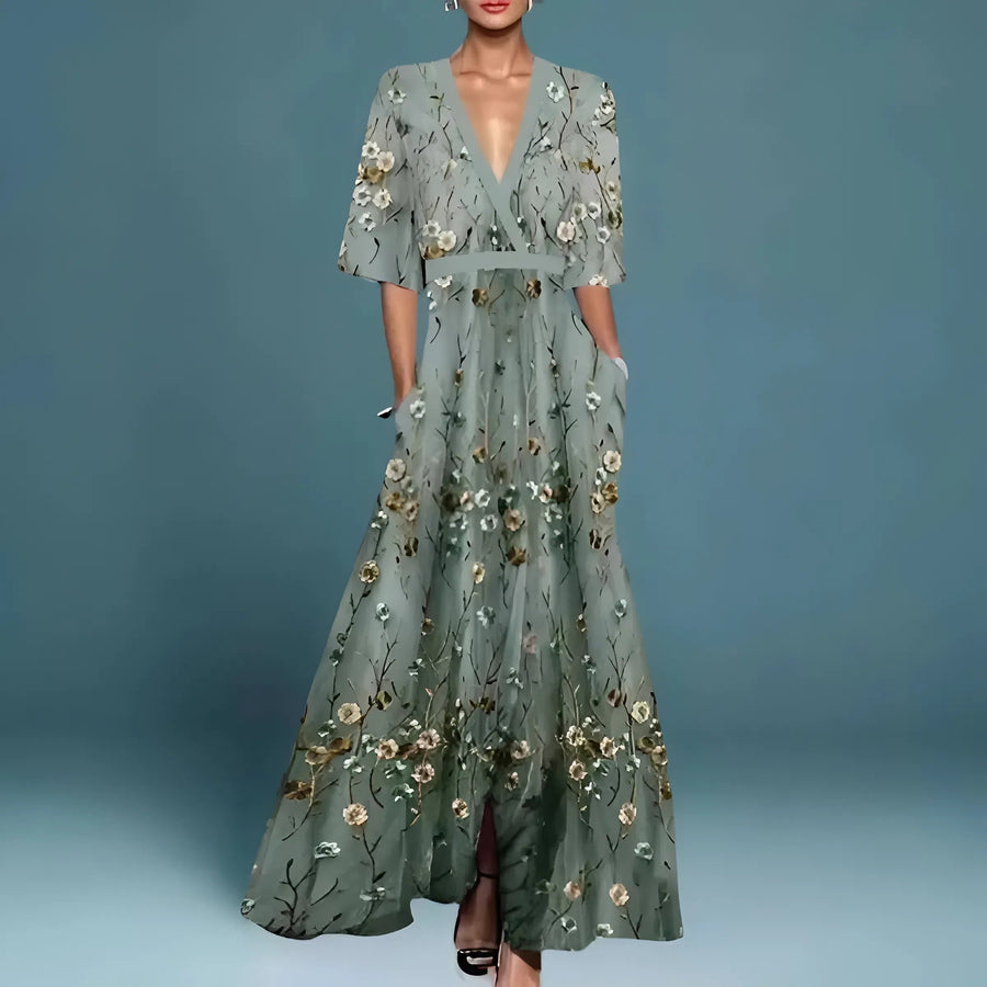 Alessandra™ — Robe fluide élégante décolleté V