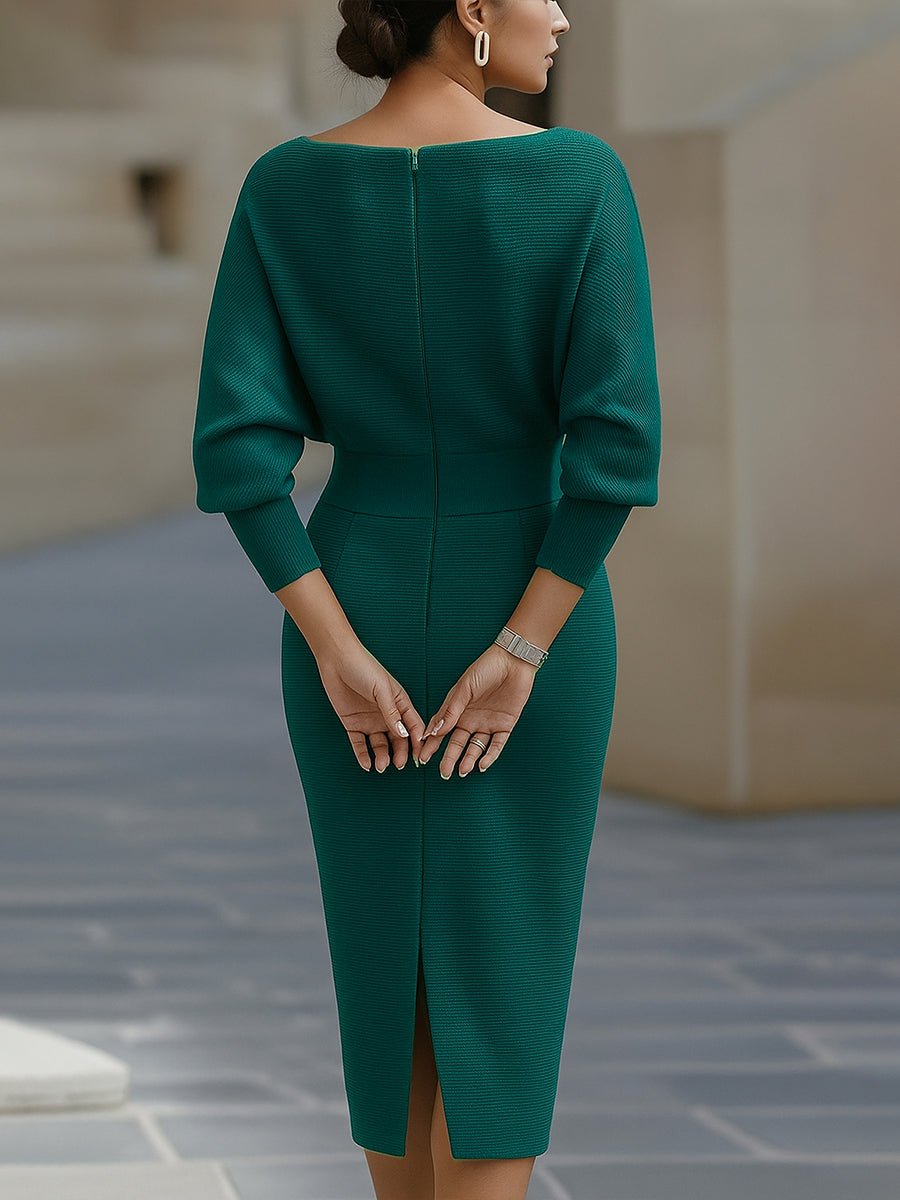 Clarisse™ — Robe midi drapée élégante intemporelle