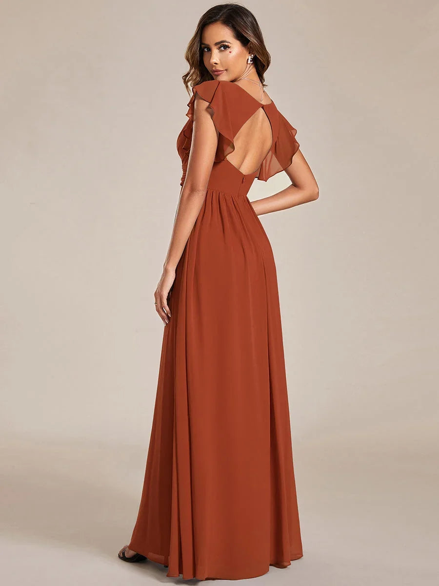 Robe Longue en Mousseline Dos Nu