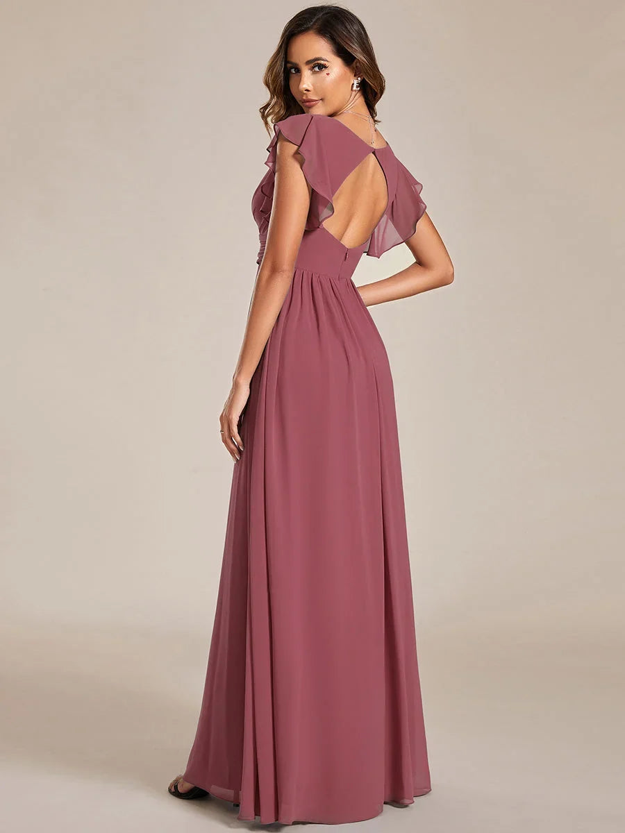 Robe Longue en Mousseline Dos Nu