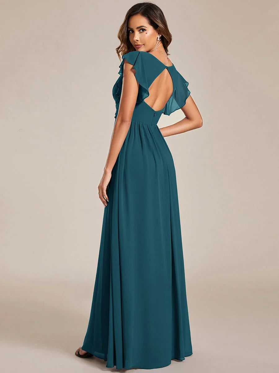 Robe Longue en Mousseline Dos Nu