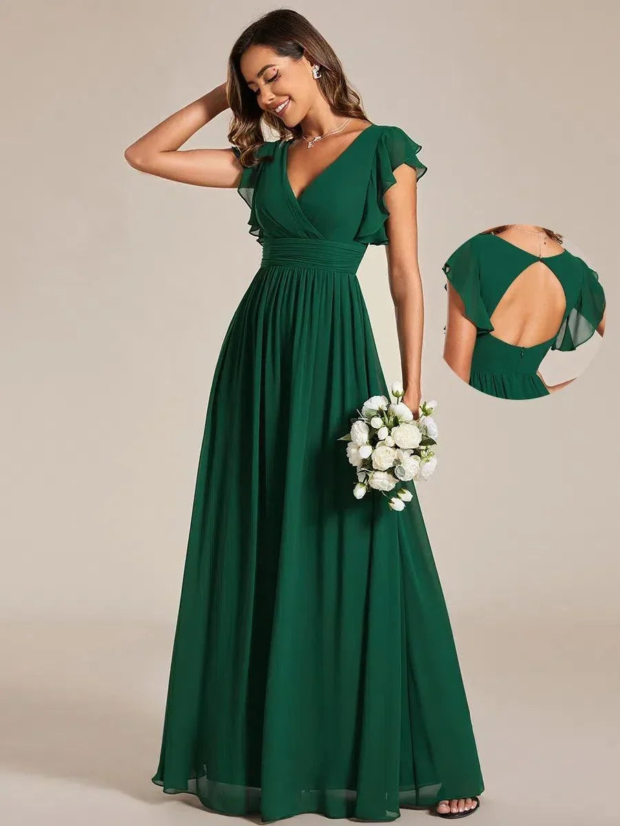 Robe Longue en Mousseline Dos Nu